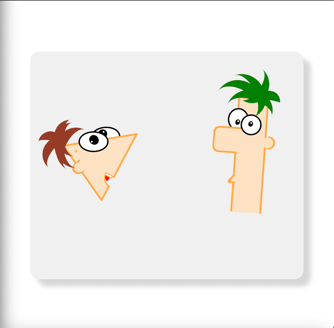 Phineas and Ferb illustrated entirely with CSS shapes